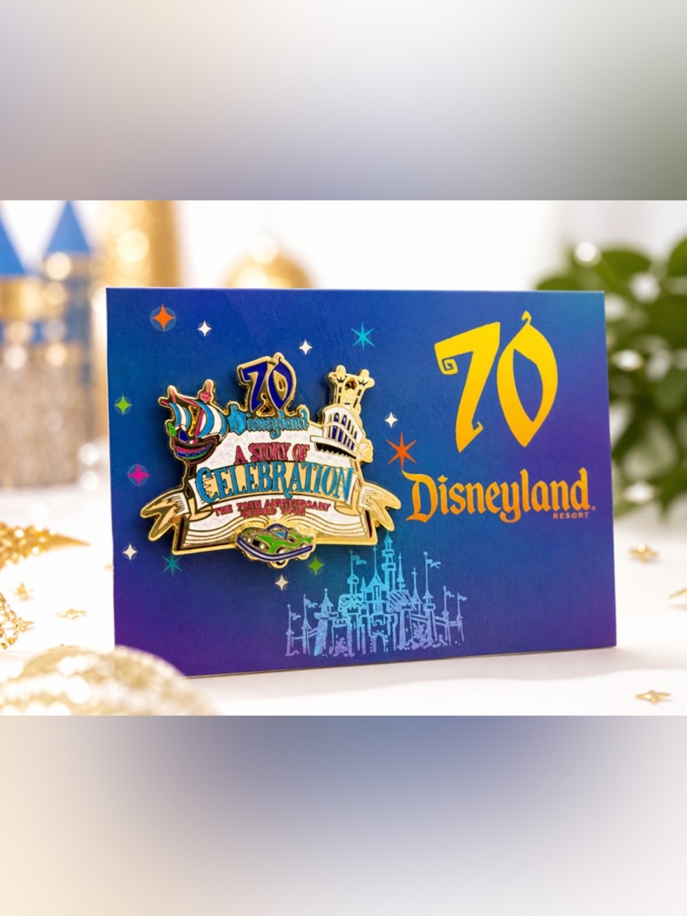 Disneyland 70th Anniversary Pin "A Story of Celebration" Guided Tour Collectible
